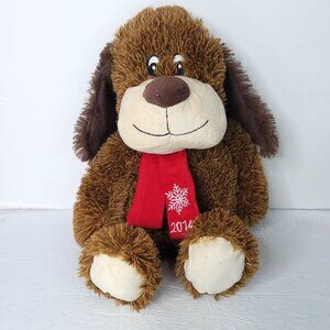 2014 Petsmart CHANCE 15" Dog Squeaky Plush Stuffed Animal Toy Brown Red Scarf